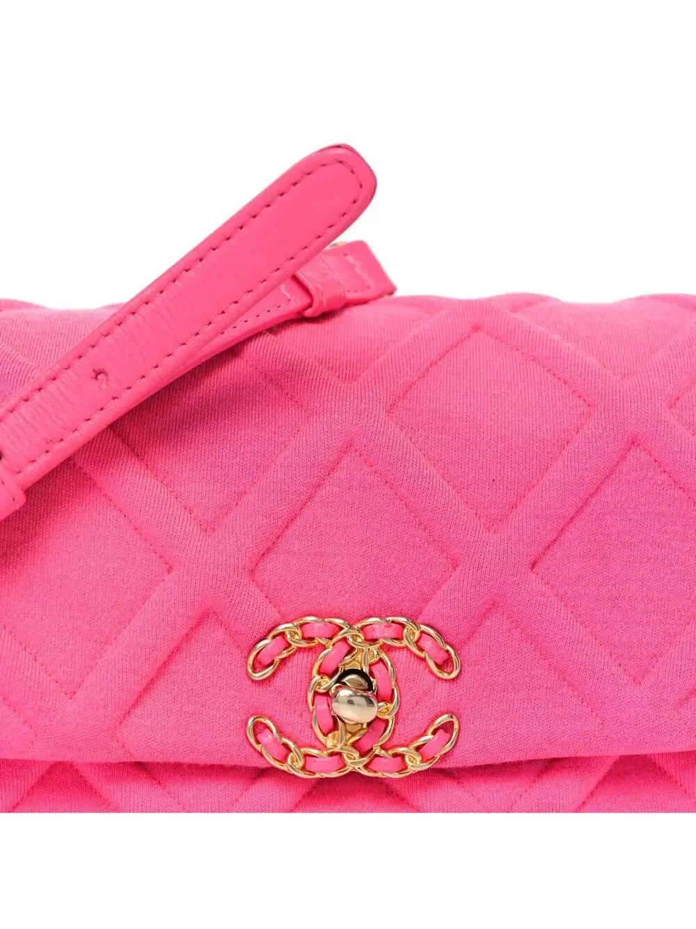 Jersey Quilted Chanel 19 Waist Bag Pink #258839C19B